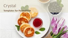  Presentation with jam - Slide deck enhanced with cottage-pancakes-with-berry-jam background and a lemonade colored foreground