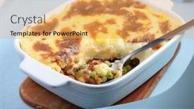  Presentation with pottery - PPT theme featuring cottage-pie-with-carrot background and a yellow colored foreground