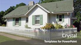  Presentation with cottage industry - Slide deck with cottage with picket fence background and a gray colored foreground