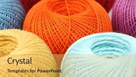  Presentation with thread - Audience pleasing presentation consisting of cotton ball - thread on white backdrop and a yellow colored foreground