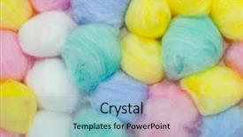  Presentation with cotton - Colorful presentation design enhanced with cotton balls abstact multicolored background backdrop and a light blue colored foreground