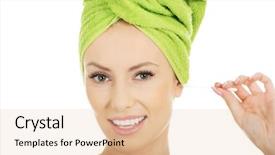  Presentation with bud - Presentation design having cotton bud in ear background and a  colored foreground