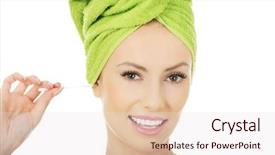  Presentation with bud - Theme with cotton bud in ear background and a  colored foreground