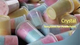  Presentation with cotton candy - Theme with cotton candy in jars background and a coral colored foreground