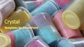  Presentation with cotton candy - Slides having cotton candy in jars background and a  colored foreground