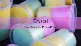  Presentation with cotton candy - PPT theme consisting of cotton candy in jars background and a  colored foreground