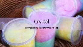 Presentation with cotton candy - Audience pleasing presentation design consisting of cotton candy in jars backdrop and a sky blue colored foreground