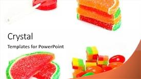  Presentation with cotton candy - PPT theme with cotton candy pink - candies collection background and a  colored foreground