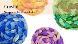  Presentation with embroidery - Slide deck featuring cotton colored embroidery threads background and a yellow colored foreground