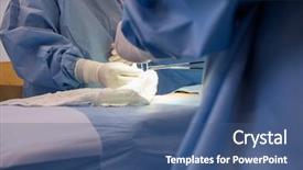  Presentation with operating room - Presentation theme with cotton crop protection - midsection of doctors operating young background and a ocean colored foreground