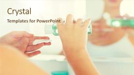  Presentation with lotion - Slide deck consisting of cotton disc for washing her background and a cream colored foreground