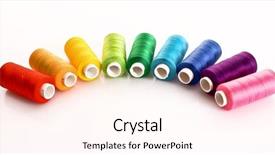  Presentation with industry - Beautiful presentation featuring cotton industry - few bobbins isolated on white backdrop and a cream colored foreground