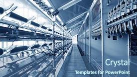  Presentation with manufacture - PPT layouts enhanced with cotton mills - factory on manufacture of threads background and a ocean colored foreground