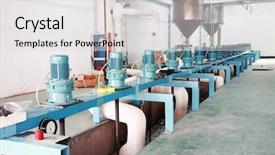  Presentation with manufacture - Beautiful PPT theme featuring cotton mills - factory on manufacture of threads backdrop and a light gray colored foreground