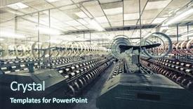  Presentation with textile - PPT layouts featuring cotton mills - interior of textile mill background and a tawny brown colored foreground