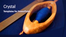  Presentation with weaving loom - Cool new slide set with cotton mills - weaving loom backdrop and a navy blue colored foreground