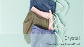  Presentation with flu virus - PPT theme enhanced with cotton-reusable-masks-on-blue background and a sky blue colored foreground