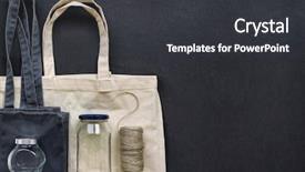  Presentation with glass bottle packaging - Presentation theme consisting of cotton shopping bag jar bottle background and a dark gray colored foreground