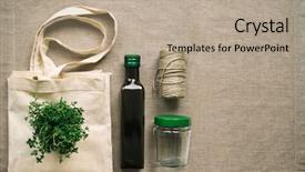  Presentation with mock up cotton tote bag - Beautiful presentation theme featuring cotton shopping bag jar bottle backdrop and a mint green colored foreground