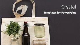  Presentation with plastic bottle - Slide set consisting of cotton shopping bag jar bottle background and a dark gray colored foreground