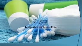  Presentation with skincare - Audience pleasing presentation theme consisting of cotton swabs and cleaner - skincare - beauty treatment backdrop and a light blue colored foreground