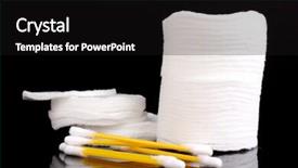  Presentation with cotton - Slides with cotton swabs and sticks isolated on black background and a black colored foreground