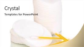 Presentation with cotton - Cool new presentation design with cotton swabs and sticks isolated on white backdrop and a pink colored foreground