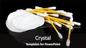  Presentation with cotton - PPT theme enhanced with cotton swabs and sticks isolated on black background and a black colored foreground
