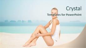  Presentation with spa concept - Amazing presentation design having cotton underwear over infinity edge backdrop and a  colored foreground