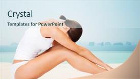  Presentation with infinity - PPT layouts having cotton underwear over infinity edge background and a sky blue colored foreground