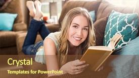  Presentation with deliberate living - Slides featuring couch in her living room background and a tawny brown colored foreground