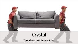  Presentation with moving - Colorful PPT theme enhanced with couch isolated on white background backdrop and a light gray colored foreground