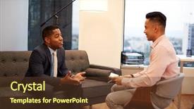  Presentation with meeting minute - Amazing slide deck having couch meeting with male counsellor backdrop and a tawny brown colored foreground