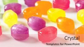  Presentation with candy - Colorful slides enhanced with cough drop - fruit flavored hard candy backdrop and a coral colored foreground