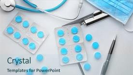  Presentation with medical clipboard - Audience pleasing slide deck consisting of cough drops clipboard and medical backdrop and a light blue colored foreground