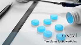  Presentation with clipboard stethoscope - Theme featuring cough drops clipboard and stethoscope background and a light blue colored foreground