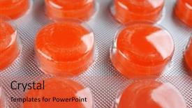  Presentation with wolf pack - Slide deck consisting of cough drops in blister pack background and a  colored foreground