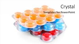 Presentation with packs - Presentation theme featuring cough drops in blister packs background and a  colored foreground