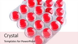  Presentation with packs - Amazing PPT theme having cough drops in blister packs backdrop and a  colored foreground