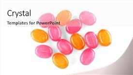  Presentation with background - Presentation with cough drops on white background background and a  colored foreground