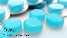  Presentation with herbs and cough - Cool new PPT theme with cough drops on white background backdrop and a light blue colored foreground