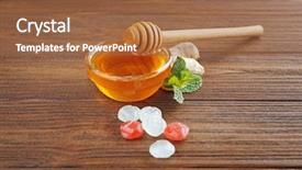  Presentation with honey - Beautiful presentation theme featuring cough drops with honey backdrop and a red colored foreground