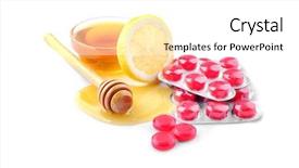  Presentation with cough and cold - Beautiful presentation theme featuring cough drops with honey backdrop and a white colored foreground