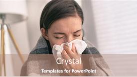  Presentation with guidelines - Presentation consisting of cough-in-tissue-covering-nose background and a coral colored foreground