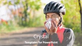  Presentation with sneezing - Amazing presentation design having cough-in-tissue-covering-nose backdrop and a gray colored foreground