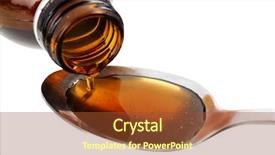  Presentation with syrup drugs - Theme consisting of cough syrup close-up background and a tawny brown colored foreground