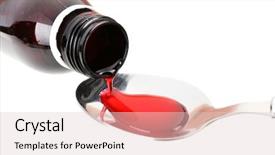  Presentation with syrup drugs - Audience pleasing PPT layouts consisting of cough syrup close-up backdrop and a lemonade colored foreground