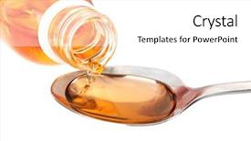  Presentation with syrup drugs - Audience pleasing slides consisting of cough syrup close-up backdrop and a white colored foreground