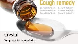  Presentation with syrup drugs - Colorful slides enhanced with cough syrup close-up backdrop and a light gray colored foreground