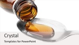  Presentation with syrup - Cool new PPT theme with cough syrup close-up backdrop and a light gray colored foreground